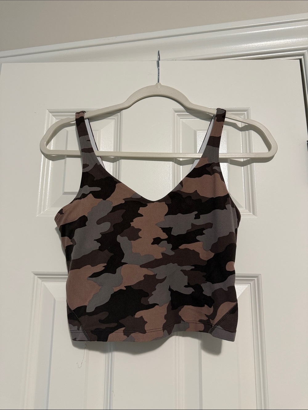 lululemon athletica Camo V-Neck Crop Tank - Brown & Gray